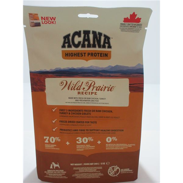 NEW:  ACANA WILD PRAIRIE RECIPE DOG FOOD (12 OZ)