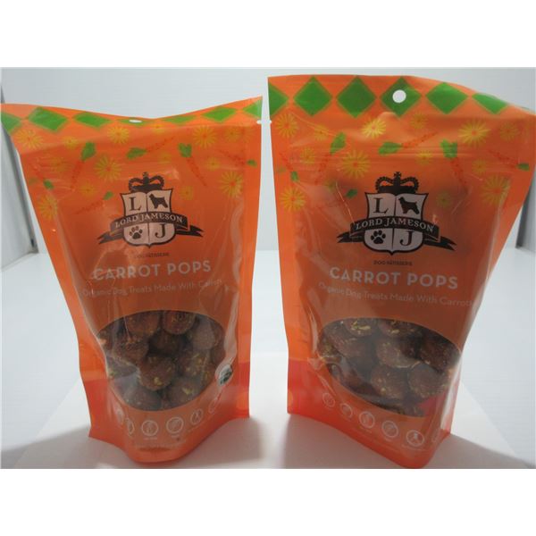 LORD JAMESON CARROT POPS ORGANIC DOG TREATS (170 GRAMS) - 2 BAGS