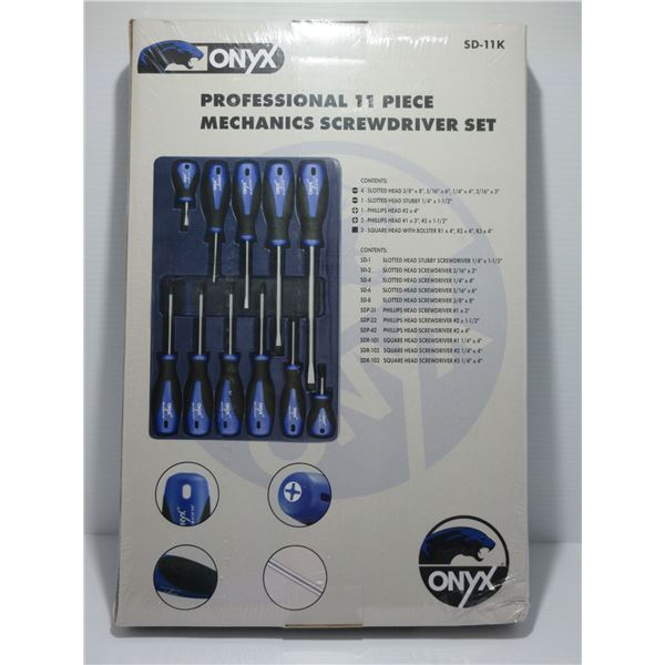 NEW:  ONYX 11 PIECE PROFESSIONAL MECHANICS SCREWDRIVER SET