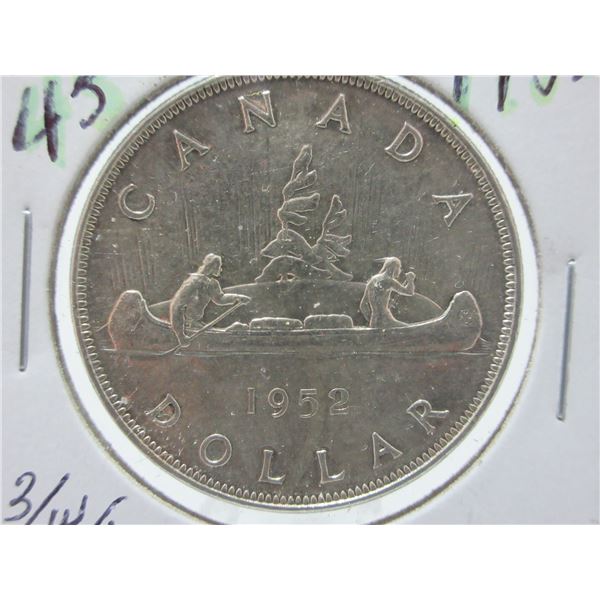 1952 THREE WATERLINE CANADA SILVER DOLLAR
