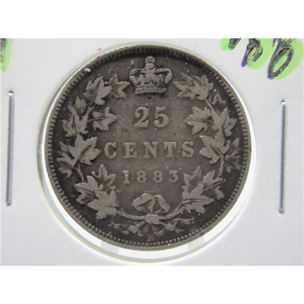 1883 VF CANADA VICTORIAN SILVER QUARTER