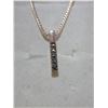 Image 2 : NEW:  ROSE GOLD COLOR GEOMETRIC CZ PENDANT & 18" NECKLACE