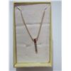 Image 3 : NEW:  ROSE GOLD COLOR GEOMETRIC CZ PENDANT & 18" NECKLACE