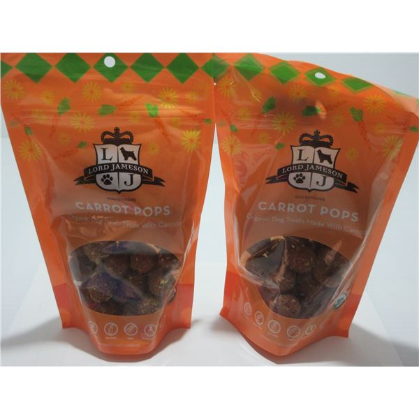 LORD JAMESON CARROT POPS ORGANIC DOG TREATS (170 GRAMS) - 2 BAGS