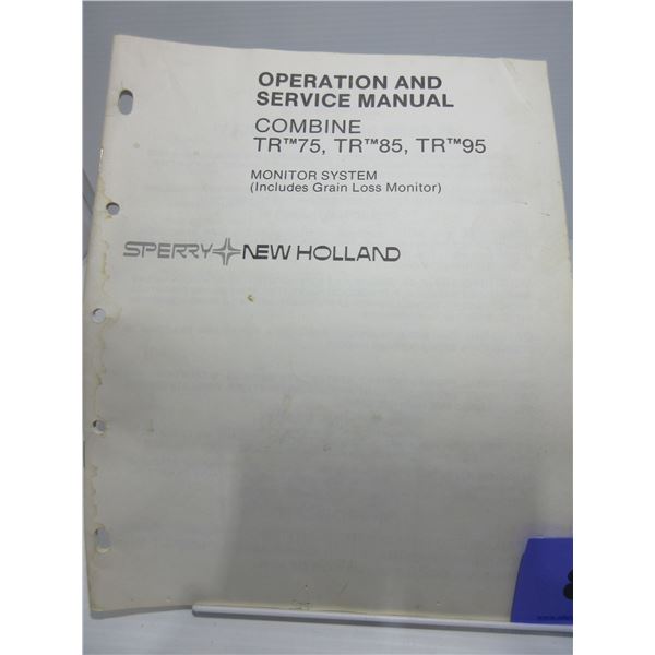 COLLECTIBLE:  NEW HOLLAND TR75, TR85 & TR95 COMBINE MANUAL