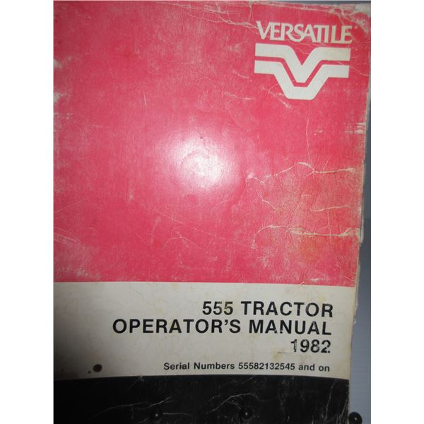 COLLECTIBLE:  VERSATILE 555 OPERATOR'S MANUAL 1982