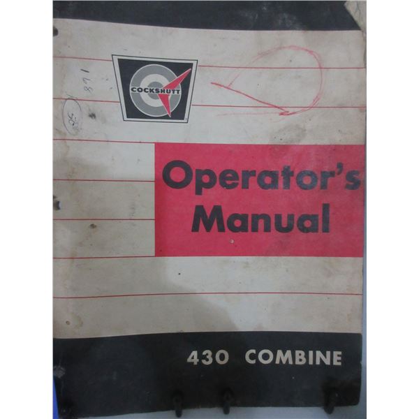 COLLECTIBLE:  COCKSHUTT 430 COMBINE MANUAL