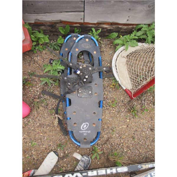 SET OF METAL FRAMED SNOW SHOES