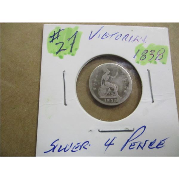 1838 VICTORIAN SILVER 4 PENCE