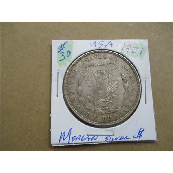 1921 USA MORGAN SILVER DOLLAR