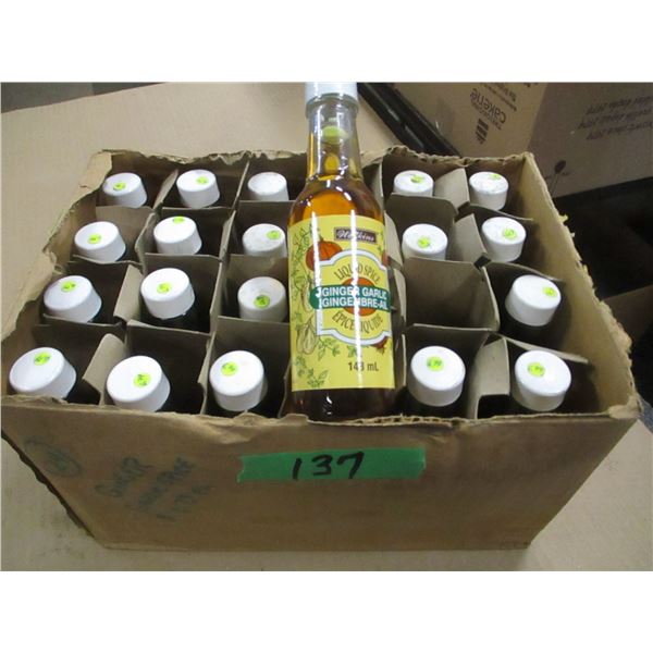 BOX C/W APPROX 23 BOTTLES OF WATKINS GINGER GARLIC