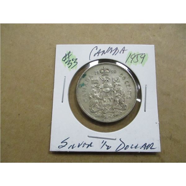 1959 CANADA SILVER HALF DOLLAR