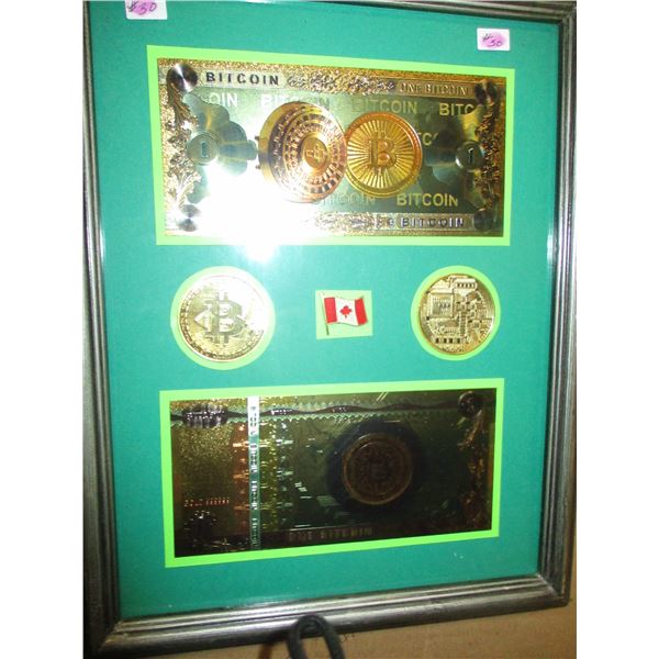 FRAMED (NON-NEGOTIABLE) BIT COIN SET