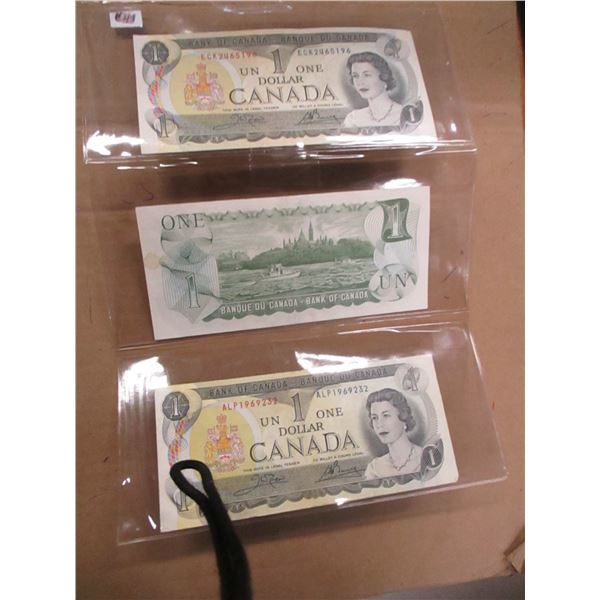 1973 STOCK SHEET LAST OF CANADA $1 BILLS