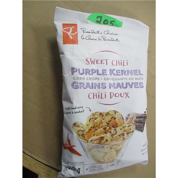 SHELF PULLS (AS IS):  PURPLE KERNAL CHILI CHIPS (110 G)
