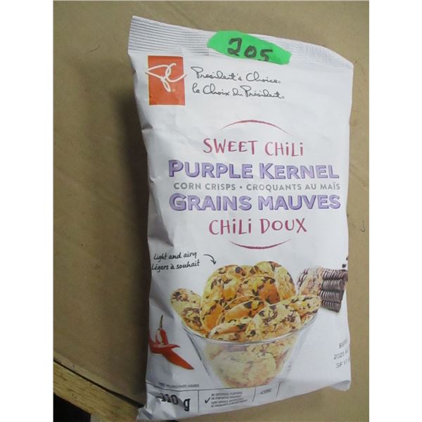 SHELF PULLS (AS IS):  PURPLE KERNAL CHILI CHIPS (110 G)