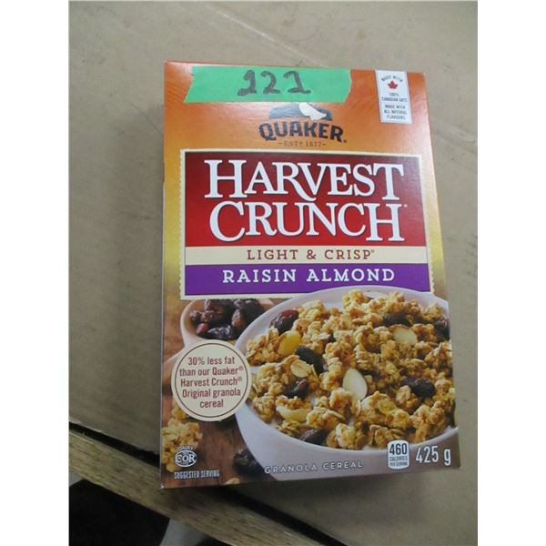 SHELF PULLS (AS IS):  QUAKER RAISIN ALMOND CEREAL (425G)