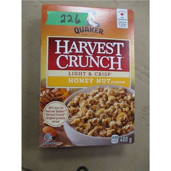 SHELF PULLS (AS IS):  QUAKER HONEY NUT CEREAL (400G)