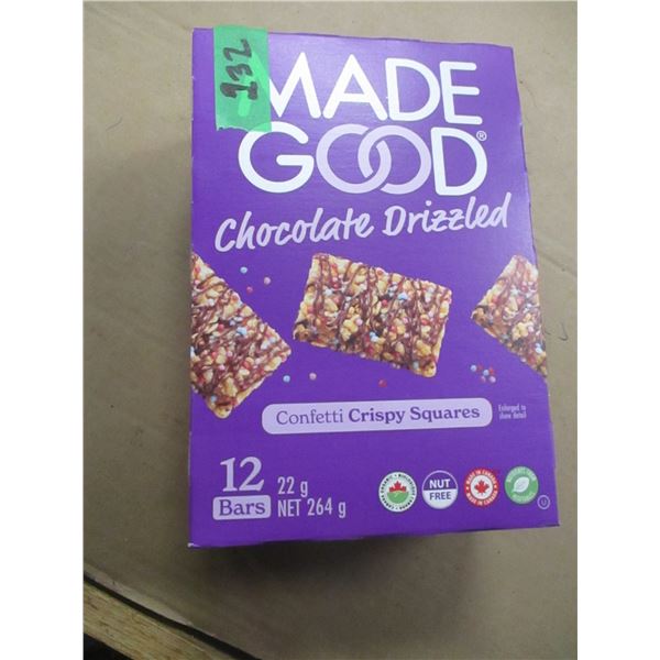 SHELF PULLS (AS IS):  CHOCOLATE DRIZZLED BARS (12) - BOX