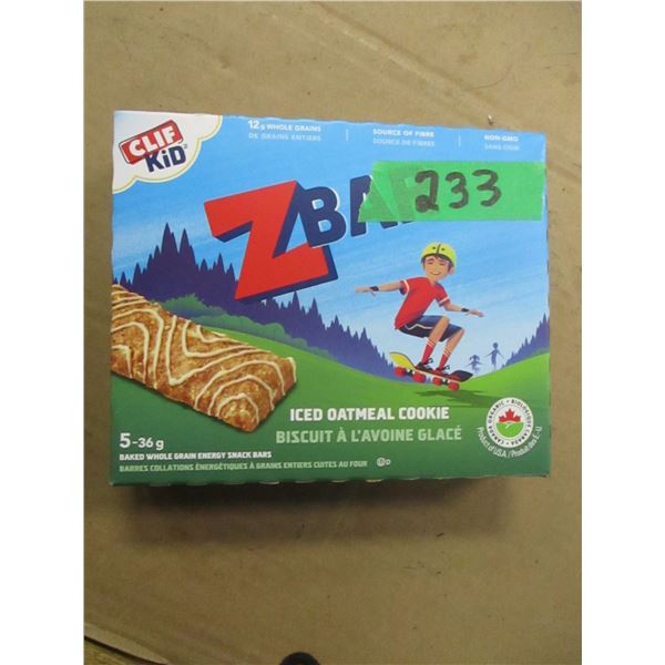 SHELF PULLS (AS IS):  ICE OATMEAL COOKIE BARS (5) - BOX