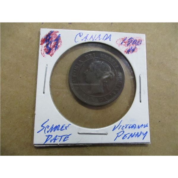 1900H VF VICTORIAN SCARCE DATE LARGE PENNY