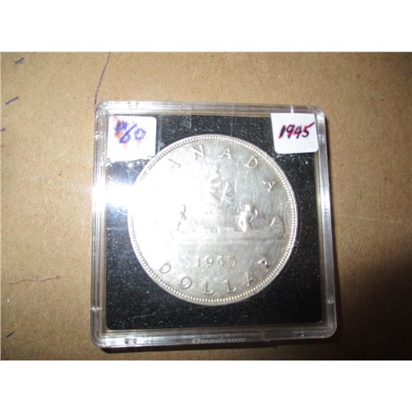 1945 CANADA SCARCE KEY DATE SILVER DOLLAR
