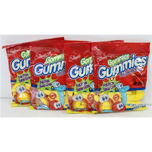 4 ELMERS GUMMIES - BANANA - 125G EA