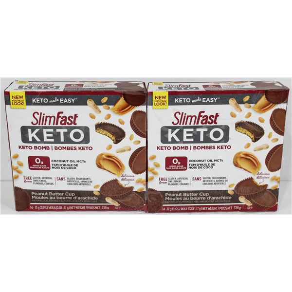 2 SLIMFAST KETO KETO BOMB PEANUT BUTTER CUPS -238G