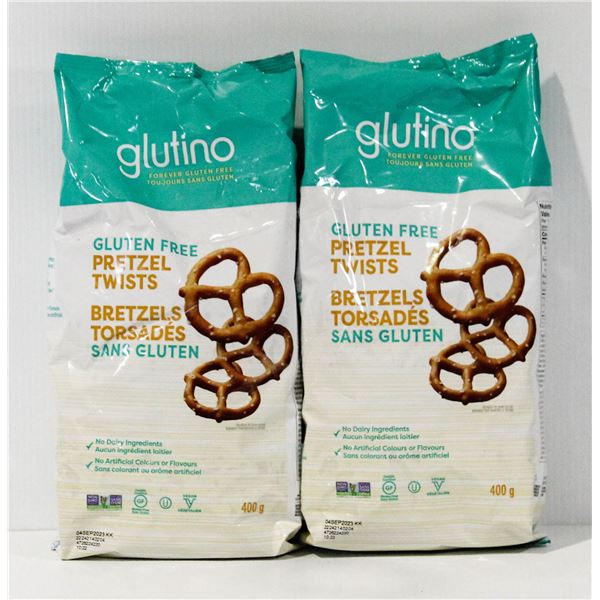 2PKS GLUTINO GLUTEN FREE PRETZEL TWISTS - 400G PER