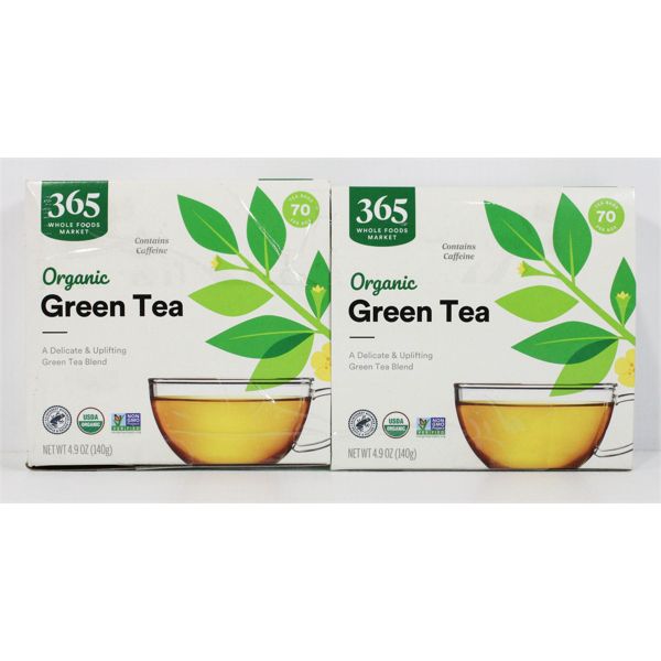 2 BOXES OF ORGANIC GREEN TEA - 140G PER