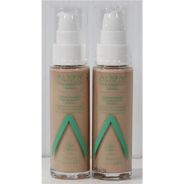 2 ALMAY CLEAR COMPLEXION MAKEUP #100 IVORY 30ML EACH