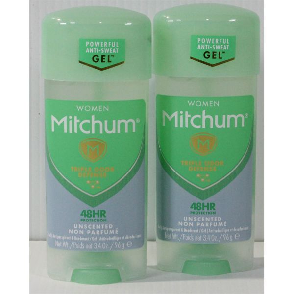 2 MITCHUM WOMEN UNSCENTED 48 HR ANTIPERSPIRANT GEL