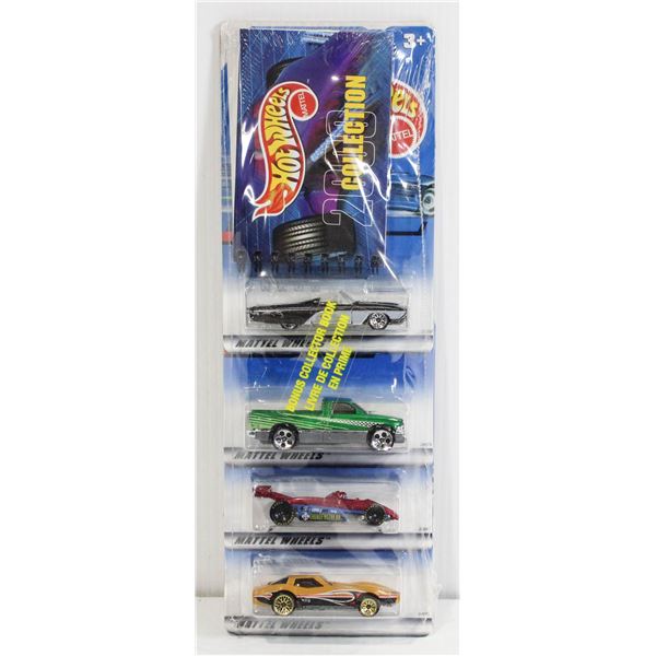 HOT WHEELS 2000 COLLECITON 4 PACK WITH COLLECTOR BOOK - CORVETTE