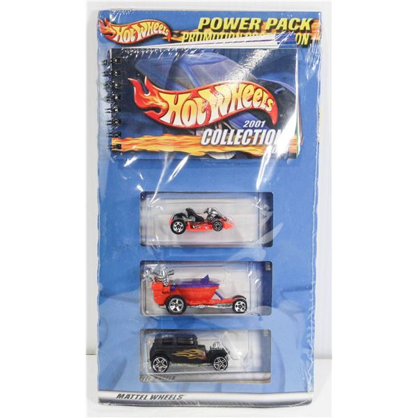 HOT WHEELS 2001 COLLECTION 3 PACK WITH COLLECTOR BOOK - 32 FORD ROAD