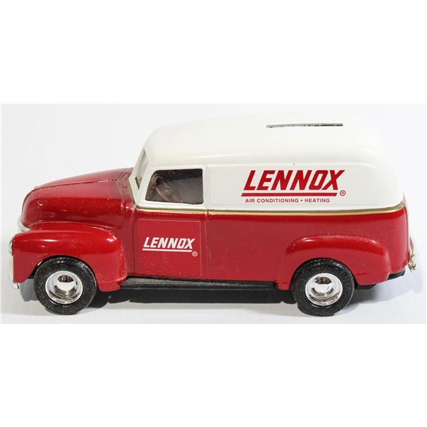 1950 CHEVY PANEL TRUCK DIECAST BANK LENNOX 