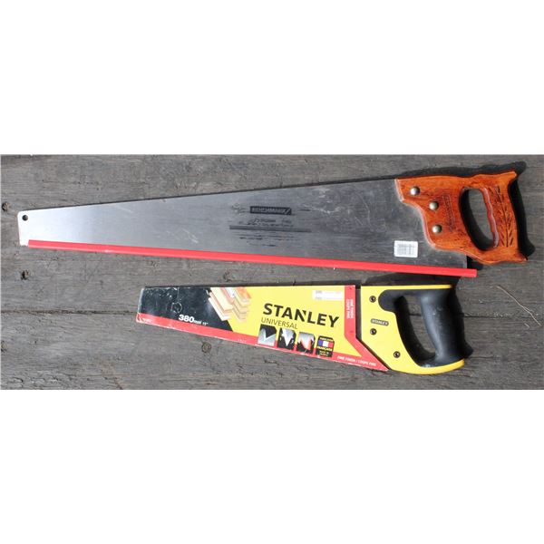 2 HAND SAWS BENCHMARK & STANLEY 