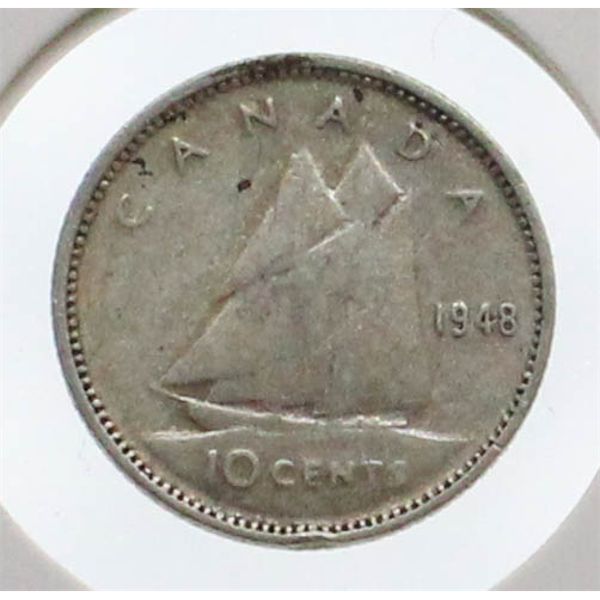 1948 CANADA KEY DATE SILVER 10 CENT COIN