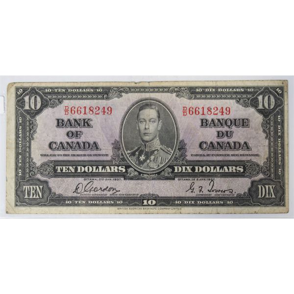 1937 CANADIAN $10 BANK NOTE