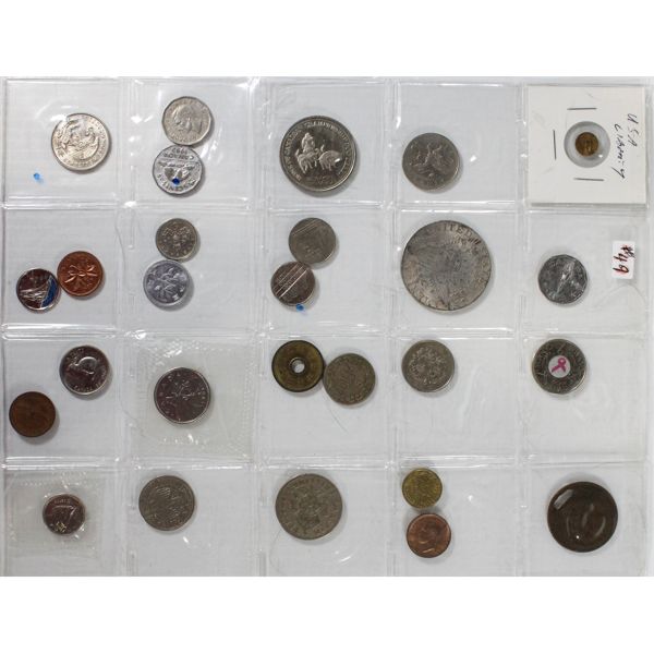 SHEET OF WORLD AND CANADA COLLECTOR COINS