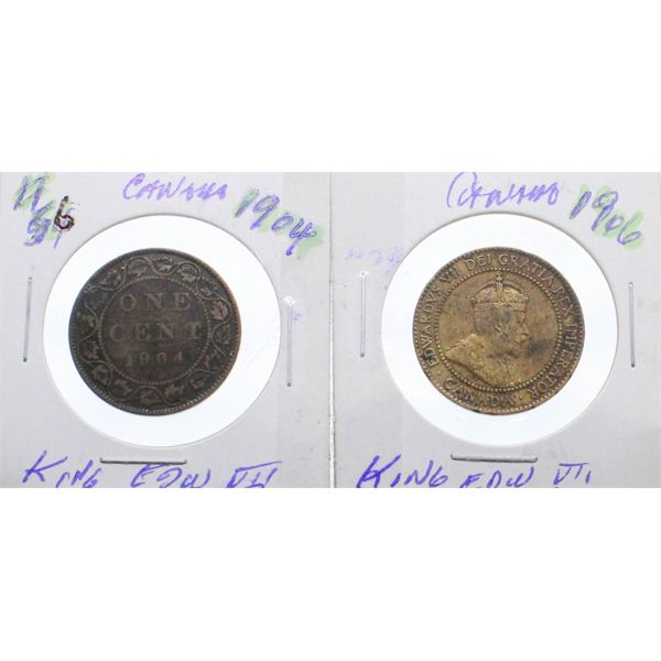 1904 & 1906 KING EDW. VII CANADA LARGE PENNIES