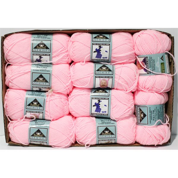 10 SKEINS PINK PHENTEX MERIT YARN