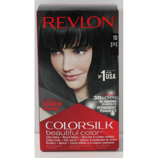 #10 BLACK REVLON COLORSILK HAIR COLOR 