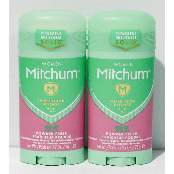 2 MITCHUM WOMEN POWDER FRESH ANTIPERSPIRANT SOLID