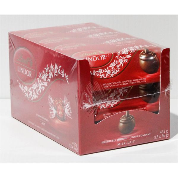 12 X 36G LINDT LINDOR MILK CHOCOLATES