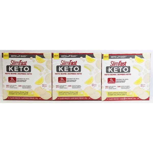 3 BXS SLIMFAST KETO BOMB ICED LEMON DROP CUP