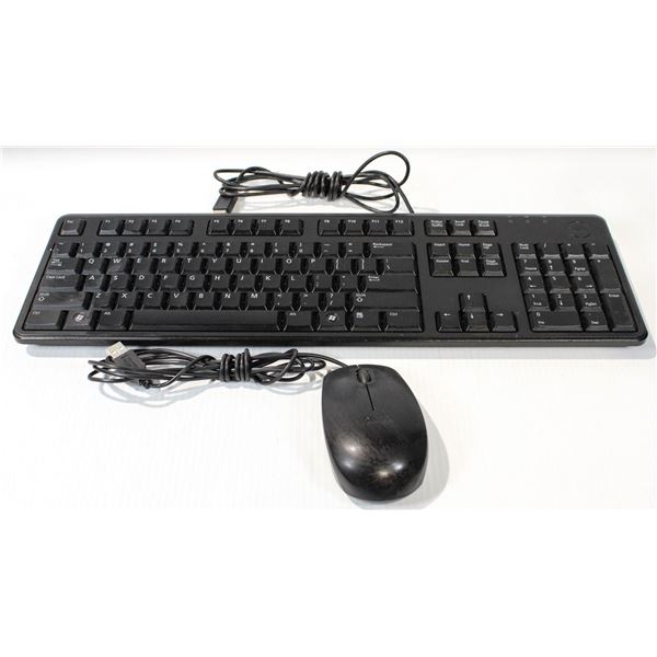 CORDED DELL KEYBOARD AND MOUSE