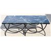 Image 1 : DARK GREEN MARBLE TOPPED TABLE APPROX. 55"L X 22"W