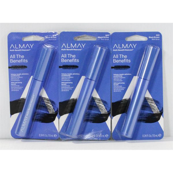 3 ALMAY ALL THE BENEFITS MASCARA - BLACK/BROWN 