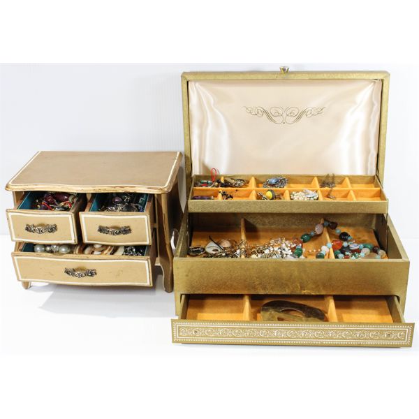 2 JEWELRY BOXES W/ CONTENTS