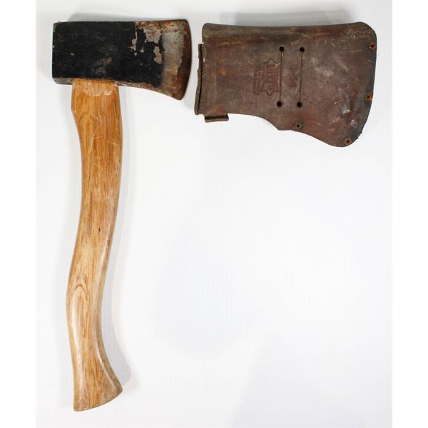 HATCHET WITH LEATHER SHEATH